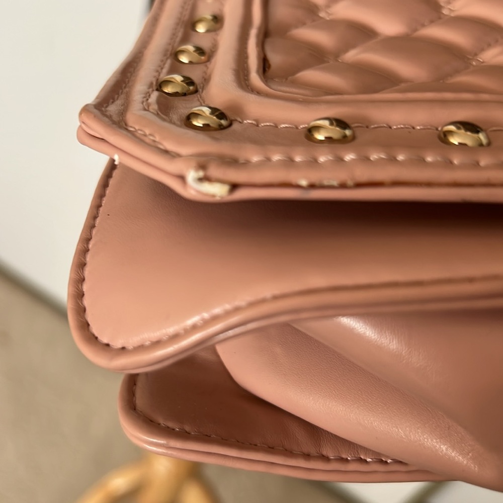 Bebe pink quilted gold chain crossbody bag with studs - Picture 17 of 17